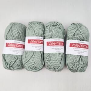 4 Valley Yarns Goshen Sea Foam Green 7035, 92 Yards 50 g. Cotton Modal Silk NWT